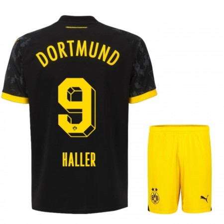 Koszulka Borussia Dortmund Haller 9 Dziecięcy Wyjazdowe 2023-24 Koszulki Piłkarskie Krótki Rękaw